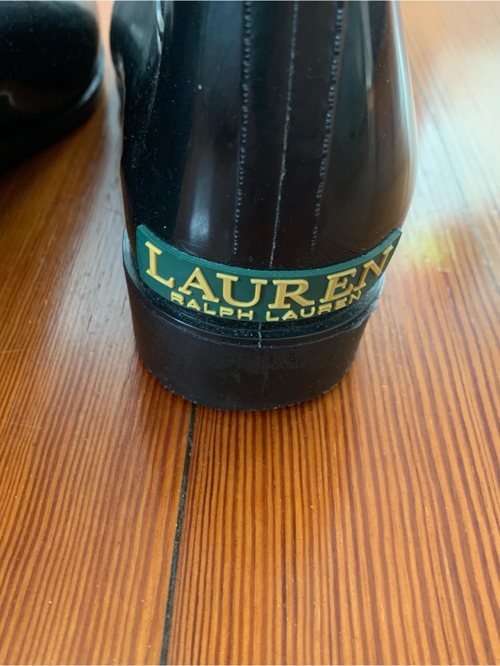 Lauren Ralph Lauren Tally-Bo-Rai black shiny rain boots, sz 7 - Picture 7 of 10